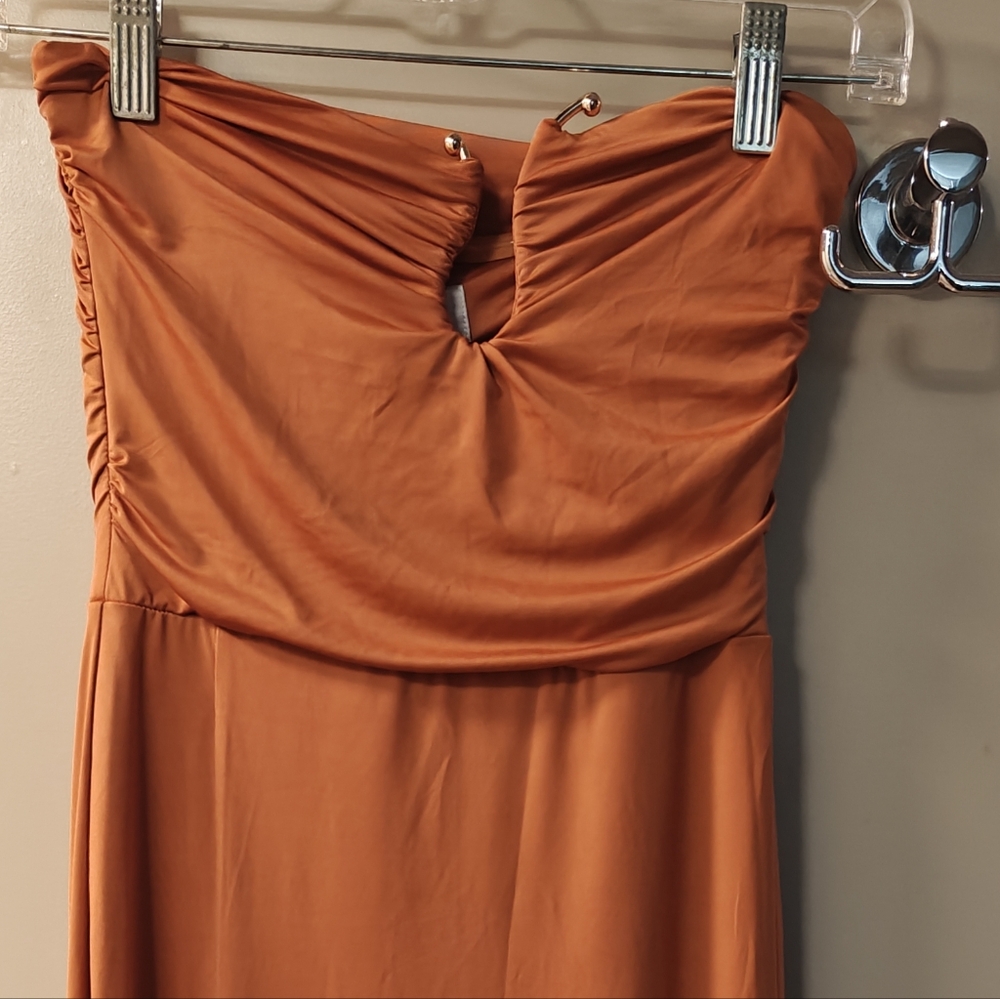 Oh Polly Women's Tan and Orange Dress
